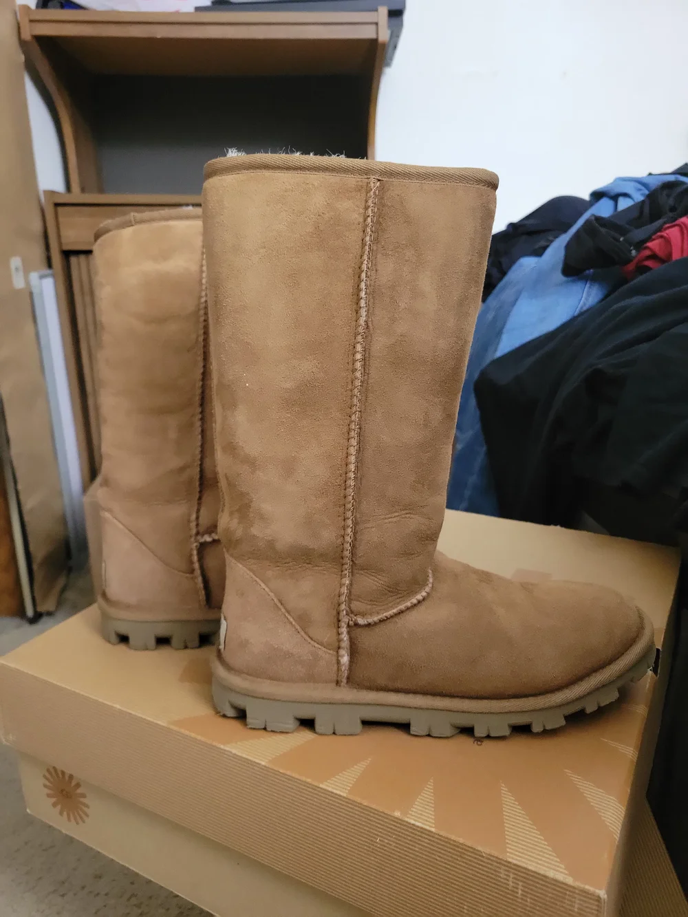 UGG Tall Chestnut Suede-Style Winter Boots